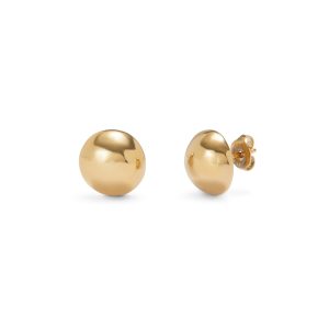18k gold-plated bead shaped earrings