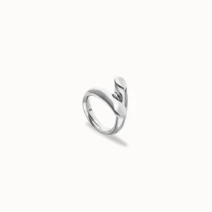 Sterling silver plated alloy ring in the shape of a tube