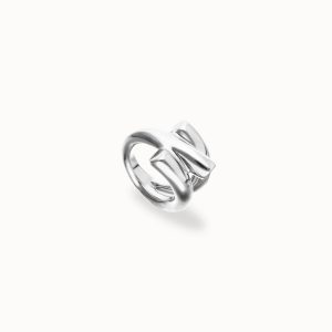 Sterling silver plated alloy ring in the shape of a tube