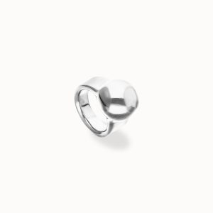 Sterling silver alloy ring with the shape of a ball