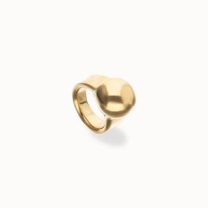 18k gold alloy ring with the shape of a ball