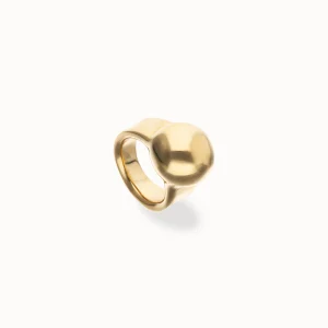 18k gold alloy ring with the shape of a ball