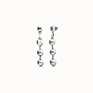 Sterling silver plated balls long earring