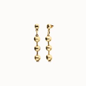 18k gold plated balls long earring