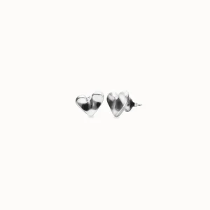 Sterling silver plated heart shaped earrings