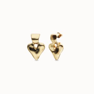 18k gold plated heart shaped earrings