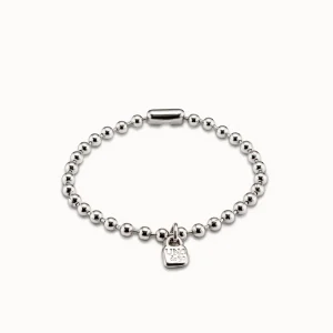 Beaded bracelet plated in sterling silver