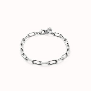 Bracelet with large links plated in sterling silver