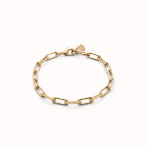 Bracelet with large links plated in 18k gold