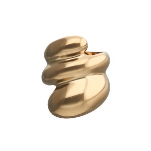 18k gold plated metal alloy ring in a spiral shape