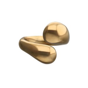 18k gold plated metal alloy ring in a spiral shape