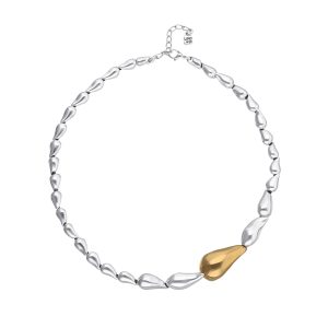 Sterling silver and 18k gold plated metal alloy drop necklace
