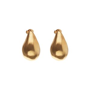 18k gold metal alloy earring with a drop shape