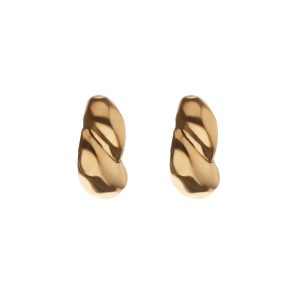 18k gold metal alloy earring with a drop shape