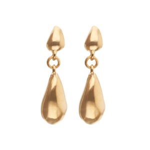 18k gold metal alloy plated long earrings with drop shape